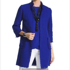 Chico’s Blue Textured Tweed Jacket